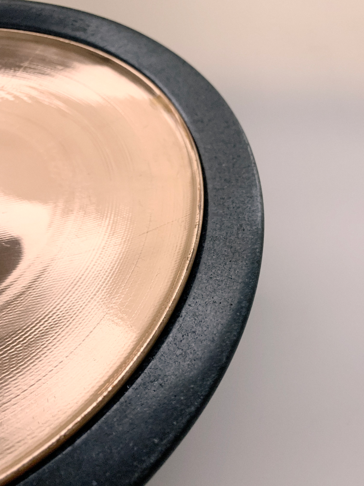 Matt Brushed Copper Chand Uruli Box with Karappu Kal Black Granite Dish