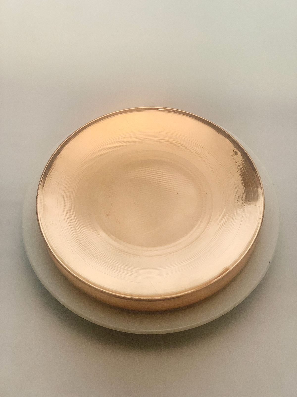 Matt Brushed Copper Chand Uruli Box with Makrana White Marble Dish