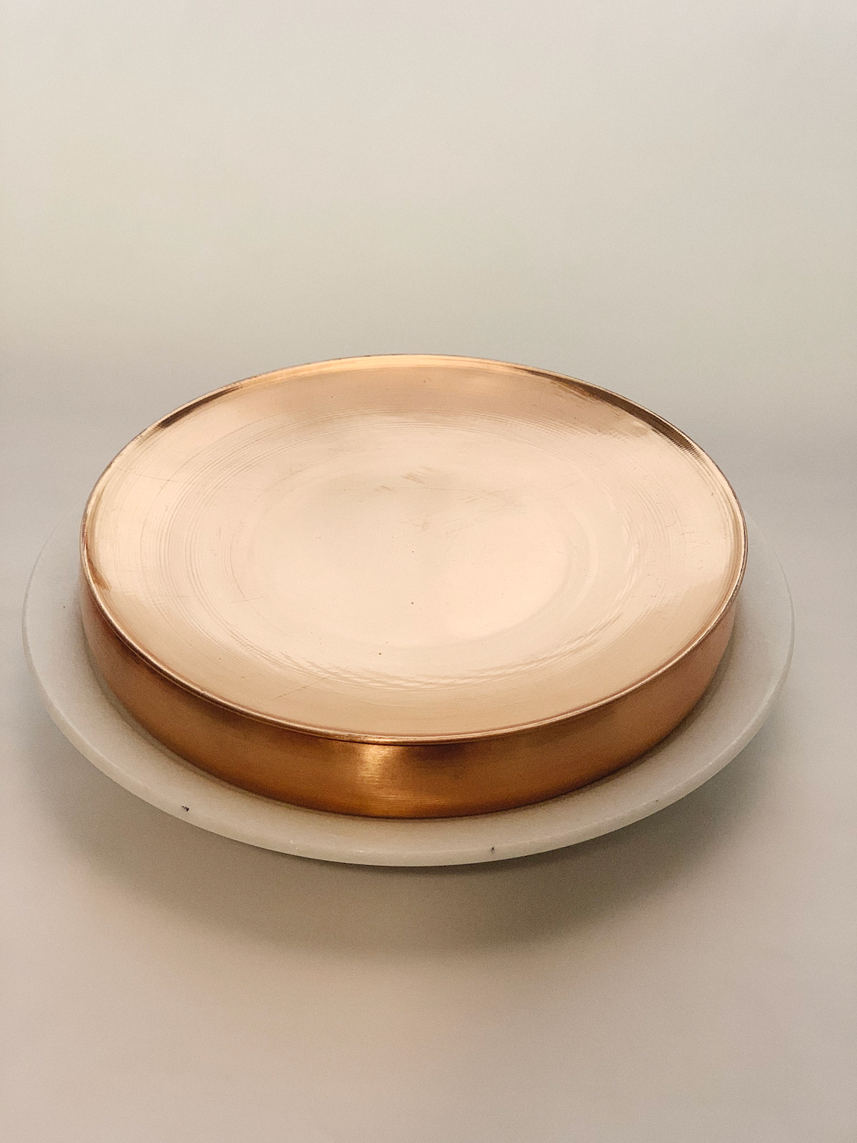 Matt Brushed Copper Chand Uruli Box with Makrana White Marble Dish