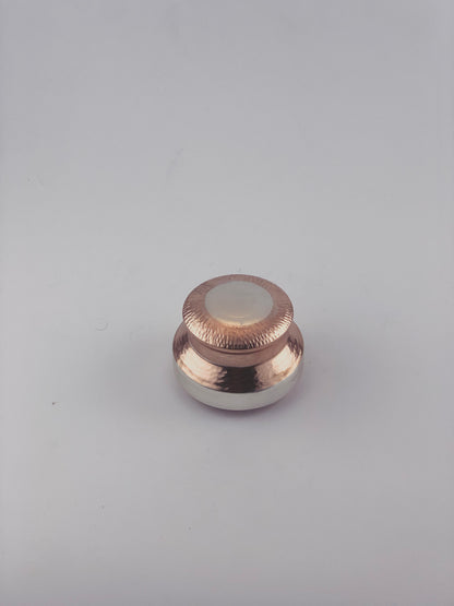 Stambha Ceremonial Box with alternate silver gilded and handbeaten copper bands